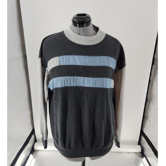 Christian Dior Monsieur Sweater Women's L Crew Neck Long Sleeve Striped - Picture 1 of 7